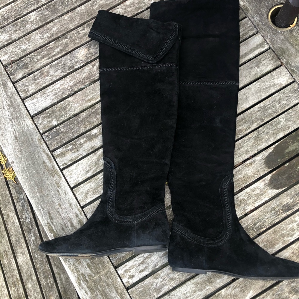 Cole Haan Black Suede Over the Knee Boots